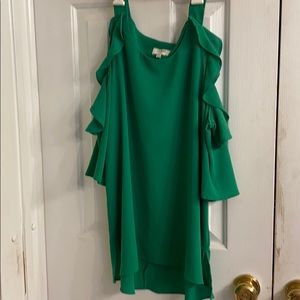 Kelly Green cold shoulder top
